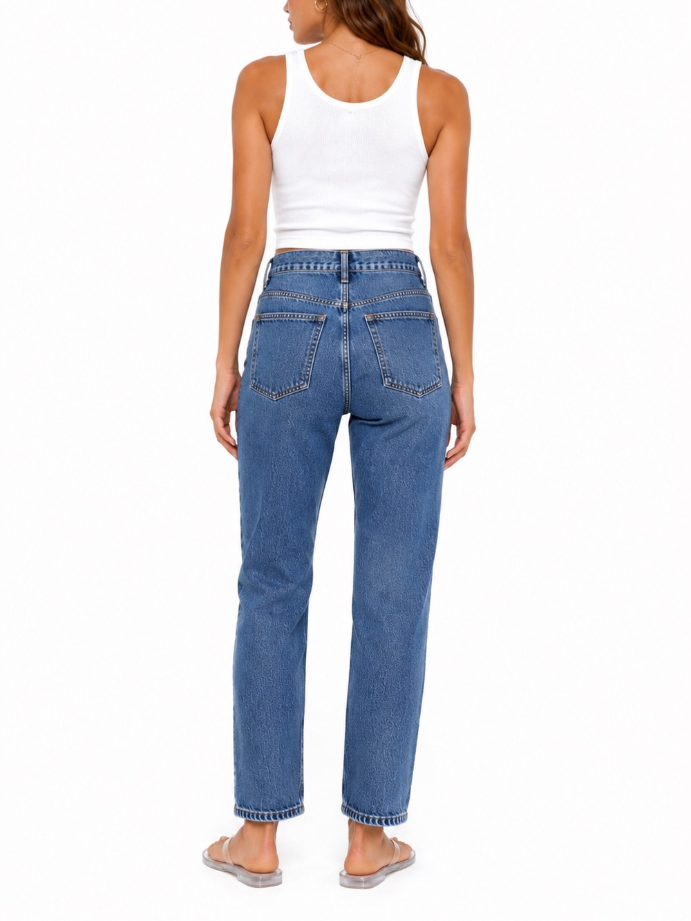 Agolde Straight Leg Jeans in Medium Blue - Picture 2 of 11